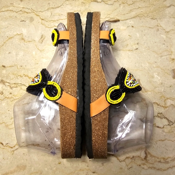 Sol John Birkenstock Womens Beaded Leather Toe Ring Boho Sandals 37 / 6 - 6.5 - Picture 4 of 10